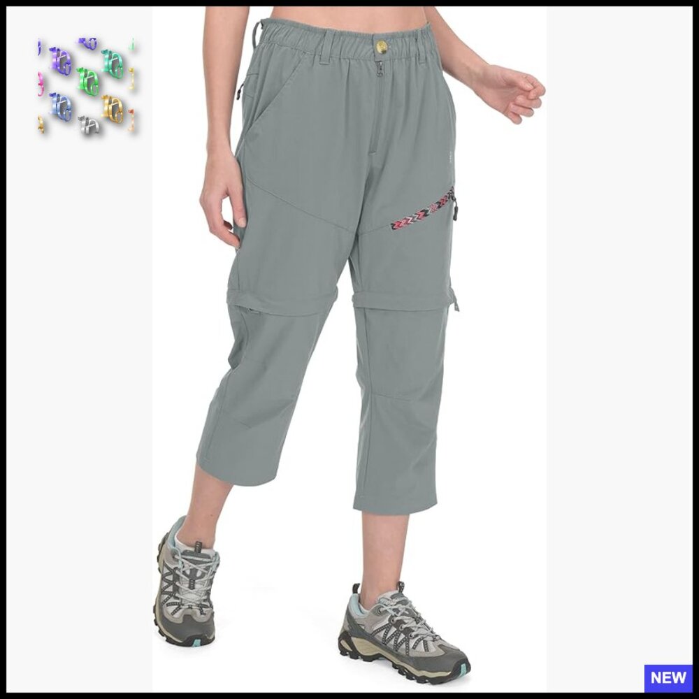 Convertible Hiking Pants Quick Dry Lightweight Upf 50+ Zip Off Capri Active Fit